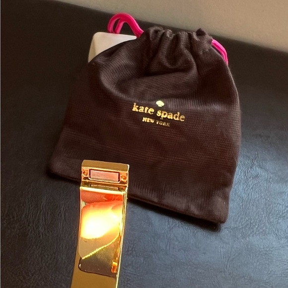 NWT Kate Spade Pink Flutter Floral Gold Bangle Bracelet - Picture 5 of 11